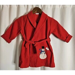 Vintage 60's‎ B.Forman Co. Made In Italy Toddlers Red Corduroy Cover Snowman